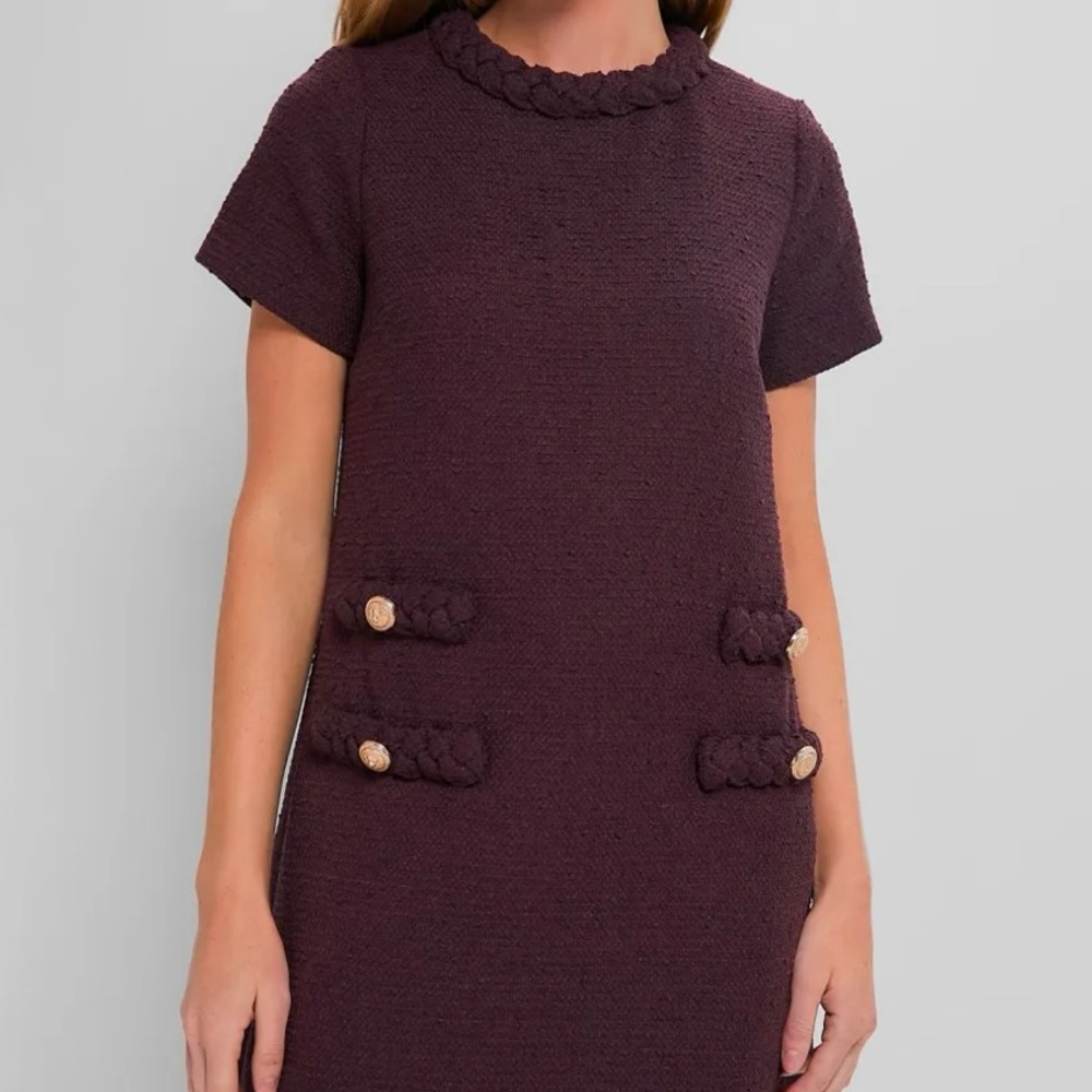 Oxblood Tweed Jackie Dress